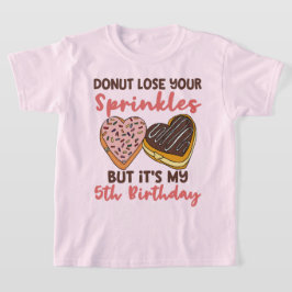 Camiseta Cumpleaños 5 Donut Tema Frase Divertida