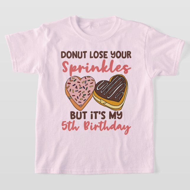 Camiseta Cumpleaños 5 Donut Tema Frase Divertida (Distribución)