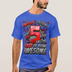 Camiseta Cumpleaños 5 estilo cómic Increíble desde 2018 5 a