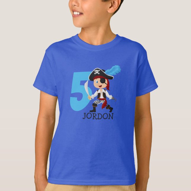 Camiseta Cumpleaños 5 Fiesta Pirate T-Shirt (Anverso)