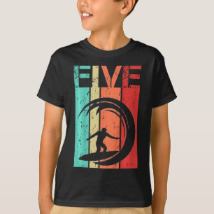Camiseta Cumpleaños 5 Niño Niña Surfista 5 Años