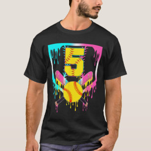 Camiseta Cumpleaños 5 suave placa de home goteo helado 5 añ