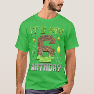 Camiseta Cumpleaños 6º Jugador Piel 6 Años Videojuego Par