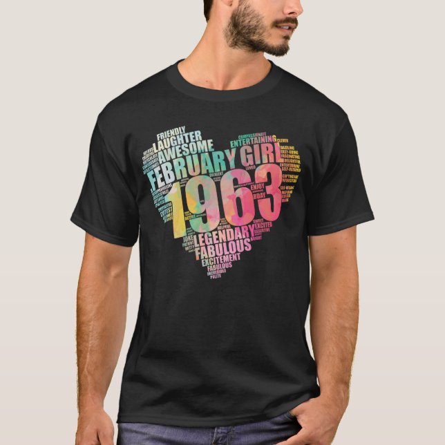 Camiseta Cumpleaños 60 de FEBRERO CHICA 1963 Increíble (Anverso)