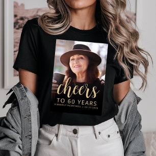 Camiseta Cumpleaños 60 Personalizado con Foto y Felicitacio