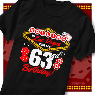 Camiseta Cumpleaños 63 en Las Vegas Fiesta de Casino
