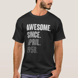 Camiseta Cumpleaños 65 de abril Decoración Vintag de 65 año