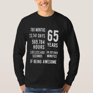 Camiseta Cumpleaños 65 Hombres Mujeres Divertido 65 Años