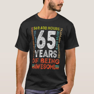 Camiseta Cumpleaños 65 Increíble 65 Años de Edad Vintage Re