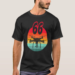 Camiseta Cumpleaños 66 Retro Drones De Control Remoto Con C
