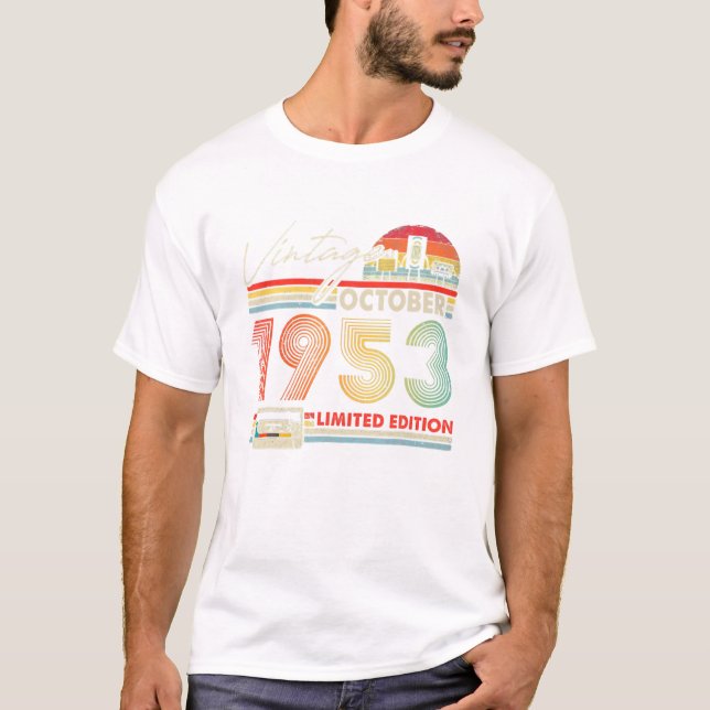 Camiseta Cumpleaños 68 Vintage Octubre (Anverso)
