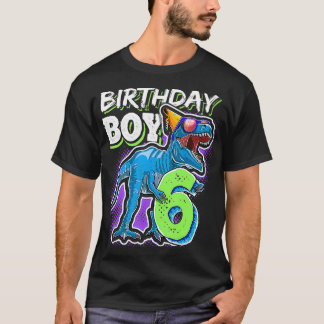 Camiseta Cumpleaños 6 6 cumpleaños T Re Dinosaur Fiesta Gi