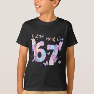 Camiseta Cumpleaños 6 7 niña mariposa 7º cumpleaños