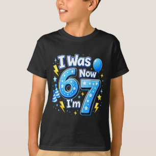 Camiseta cumpleaños 6 7 niño de 7 años era 6 7 67 meme niño