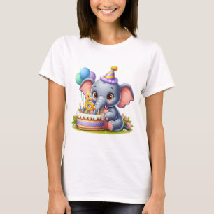 Camiseta Cumpleaños 6 de elefante lindo