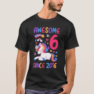 Camiseta Cumpleaños 6 De Niñas Unicornio Niña 6 Años B