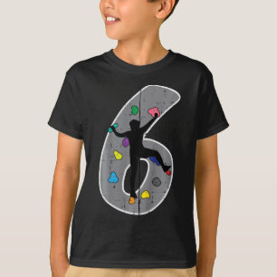 Camiseta Cumpleaños 6 escalada en roca 6 niño de seis años