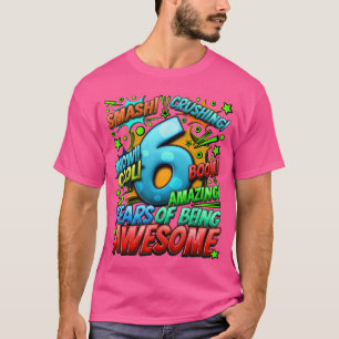 Camiseta Cumpleaños 6 estilo cómic Increíble desde 2017 6 a