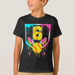 Camiseta Cumpleaños 6 suave placa de home goteo helado 6 añ