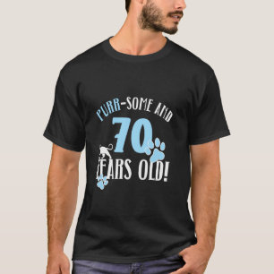 Camiseta Cumpleaños 70 70 Años Gata Madre Amante Gatos Naci