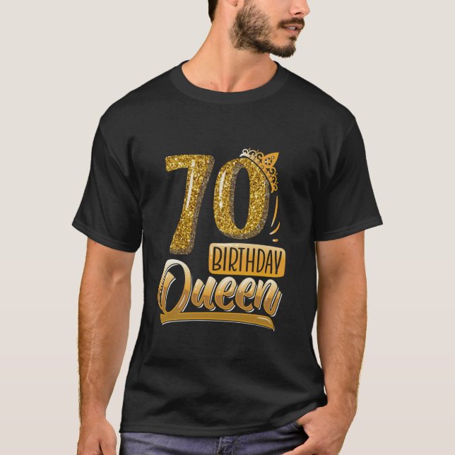 Camiseta Cumpleaños 70 70 CUMPLEAÑOS REINA Divertidas Mujer (Anverso)