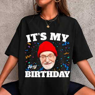 Camiseta Cumpleaños 70 Abuelo Cara Personalizada Foto 