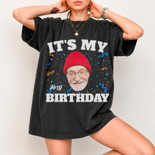 Camiseta Cumpleaños 70 Abuelo Cara Personalizada Foto 