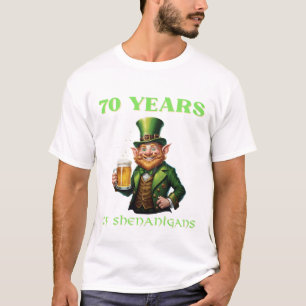 Camiseta Cumpleaños 70 Años Shenanigans Día de San Patricio