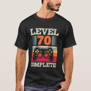 Camiseta Cumpleaños 70 NIVEL 70 COMPLETO Divertido Gaming