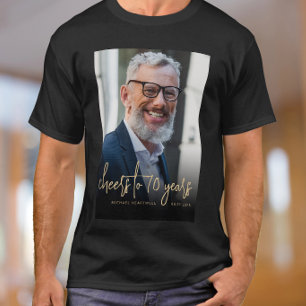 Camiseta Cumpleaños 70 Personalizado con Foto y Felicitacio