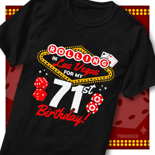 Camiseta Cumpleaños 71 en Las Vegas Fiesta de Casino