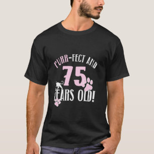 Camiseta Cumpleaños 75 Cumple 75 Años Gata Madre Amante Gat