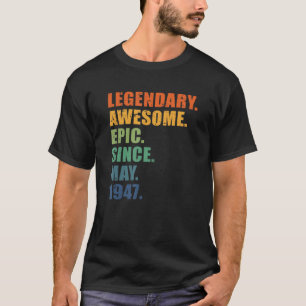 Camiseta Cumpleaños 75, mayo de 1947, Hombres y Mujeres, 75