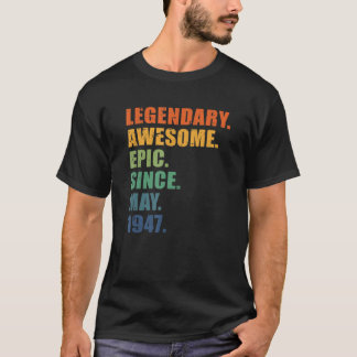 Camiseta Cumpleaños 75, mayo de 1947, Hombres y Mujeres, 75