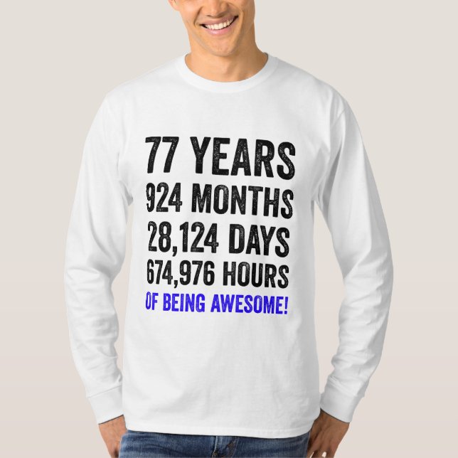Camiseta Cumpleaños 77 // Cuenta regresiva de cumpleaños ma (Anverso)