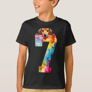 Camiseta Cumpleaños 7 Años Dachshund Perro