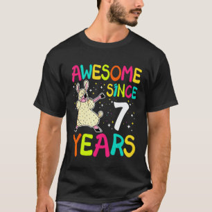 Camiseta Cumpleaños 7 años Llama Dabbing Increíble Pecado