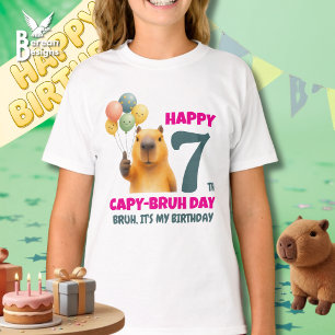 Camiseta Cumpleaños 7 de Capybara personalizado FELIZ DÍA D