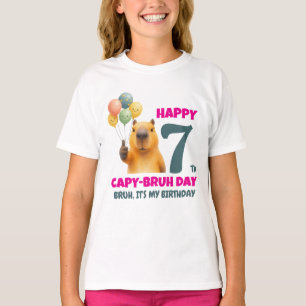 Camiseta Cumpleaños 7 de Capybara personalizado FELIZ DÍA D
