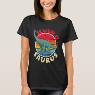 Camiseta Cumpleaños 7 de niños Seven O Saurus Brachiosaurus
