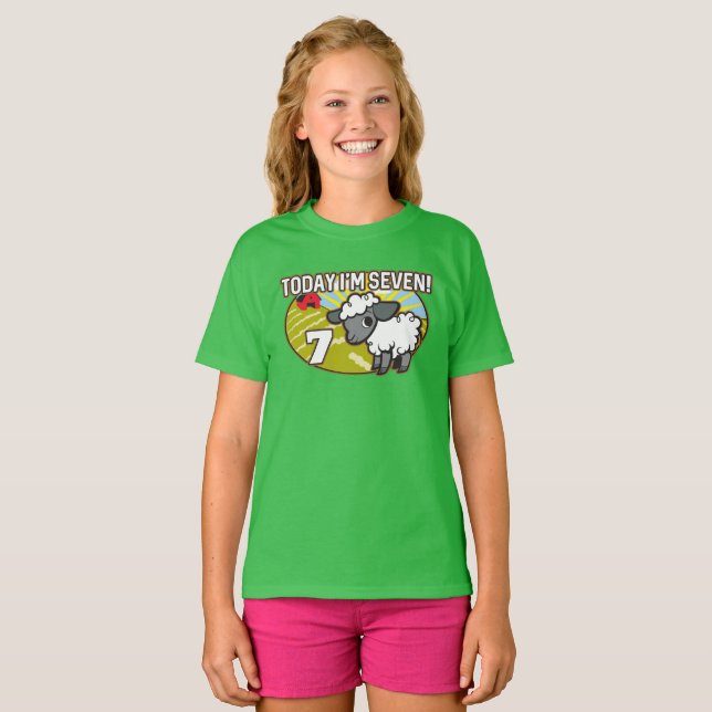 Camiseta ¡Cumpleaños 7 del niño hoy tengo siete años! Corde (Anverso completo)