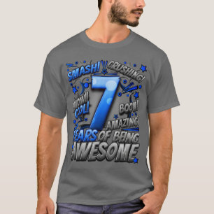 Camiseta Cumpleaños 7 estilo cómic Impresionante desde 2016