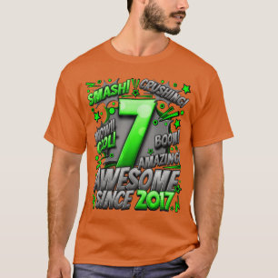 Camiseta Cumpleaños 7 estilo cómic Impresionante desde 2017