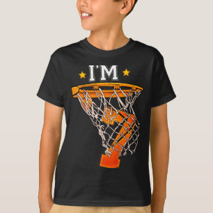 Camiseta Cumpleaños 7 niños Bysketbyll soy 7 Niño Niña 6 Bi