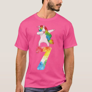 Camiseta Cumpleaños 7 Unicornio Amantes Niñas Divertido 7 A