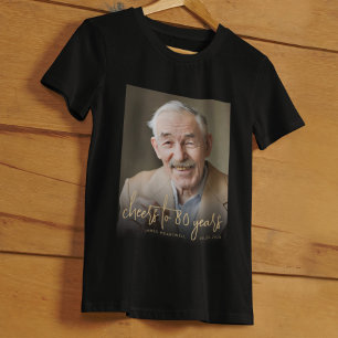 Camiseta Cumpleaños 80 Personalizado con Foto y Felicitacio