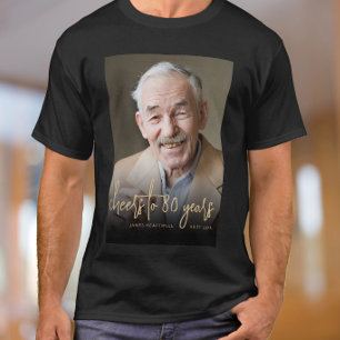 Camiseta Cumpleaños 80 Personalizado con Foto y Felicitacio