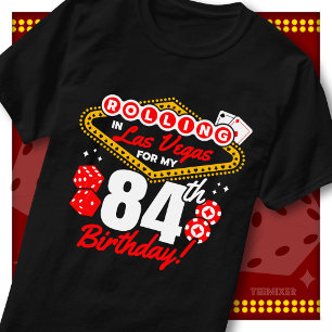 Camiseta Cumpleaños 84 en Las Vegas Fiesta de Casino