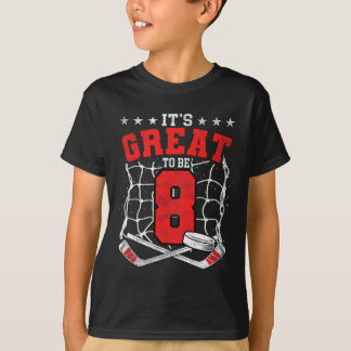 Camiseta Cumpleaños 8 Amantes del Hockey Es Genial Ser de 8