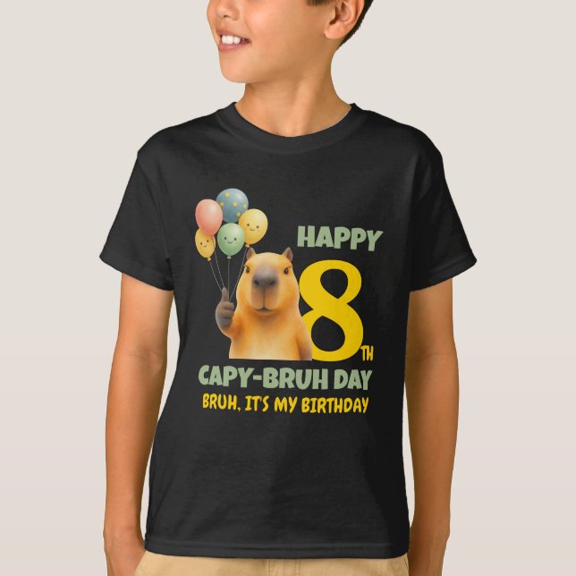 Camiseta Cumpleaños 8 de Capybara personalizado FELIZ DÍA D (Anverso)